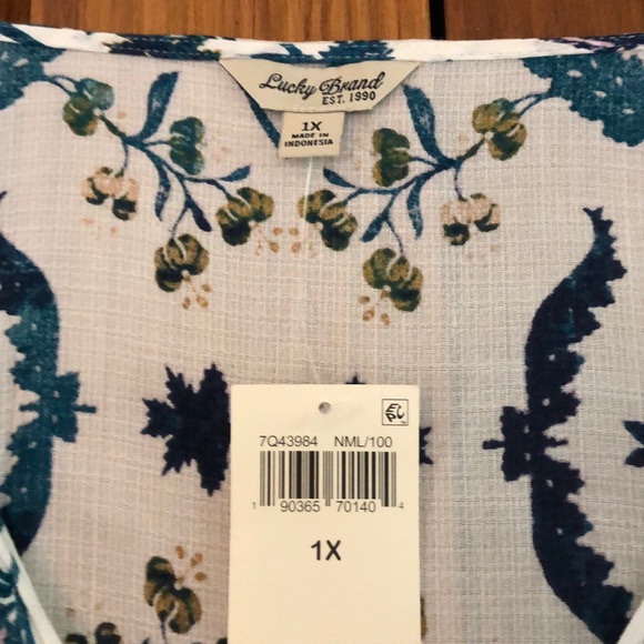 Lucky Brand 1x spring summer blouse NWT - Picture 5 of 7